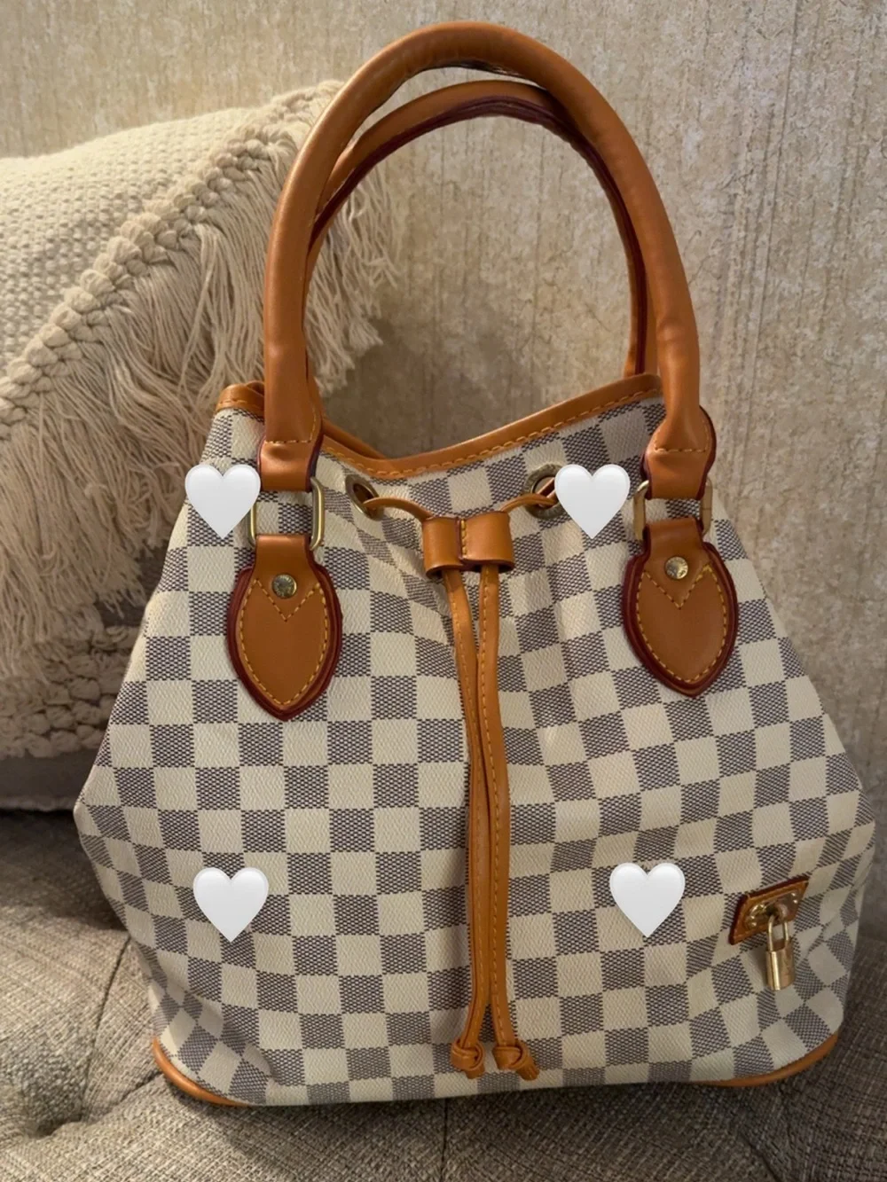 Checkered Fashion Inspired Bucket Bag